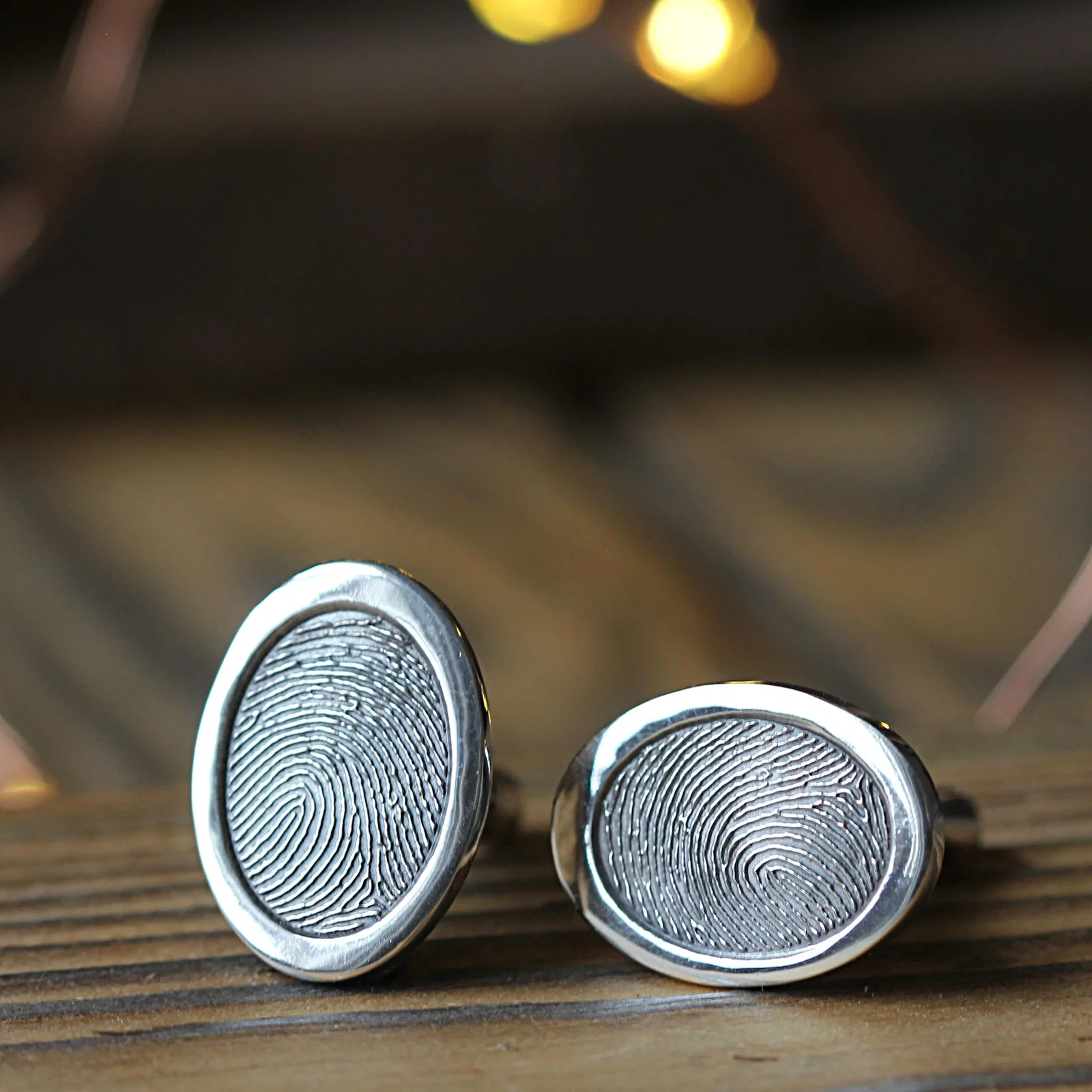 Image of Oval Fingerprint Cufflinks