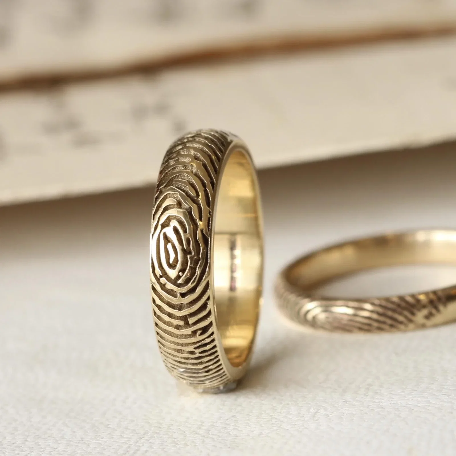 Image of Solid Gold Fingerprint Ring