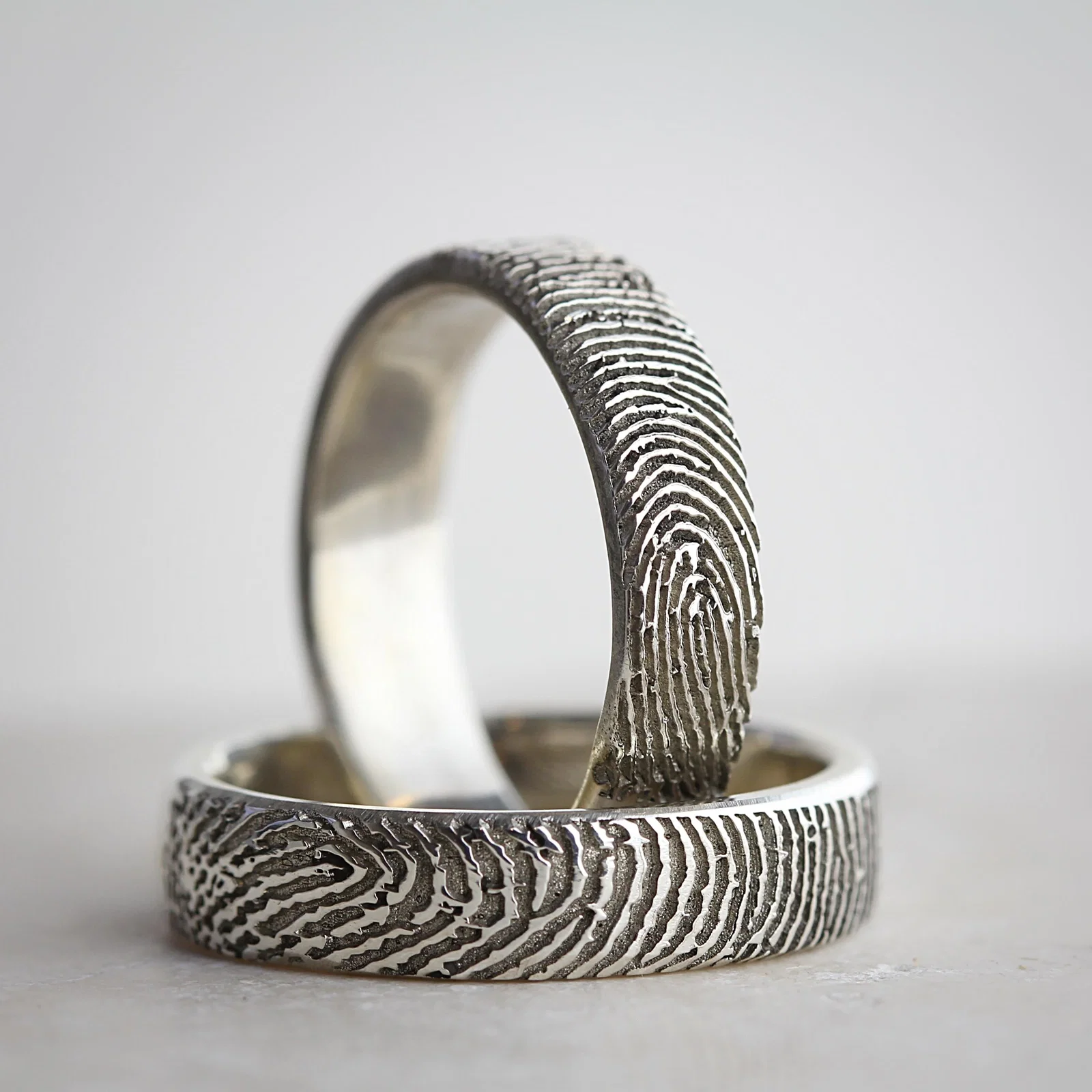 Image of Silver Fingerprint Ring
