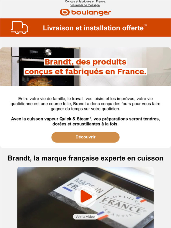 Brandt, la marque française experte en cuisson.