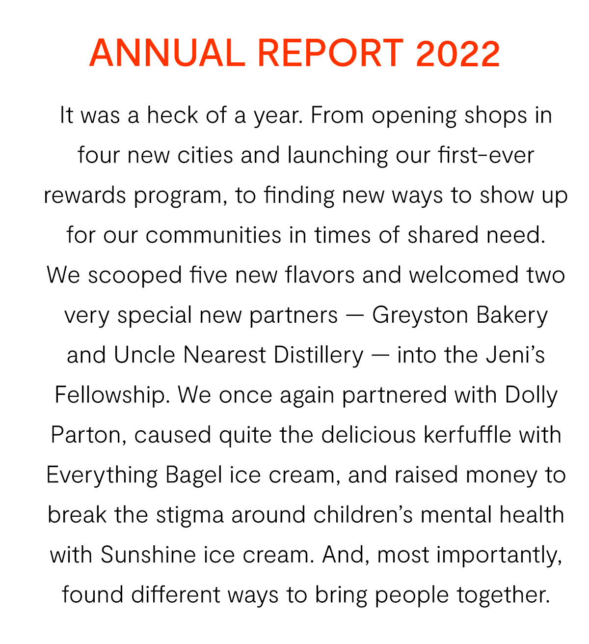 Jeni's Ice Creams A good read A look back at 2022 Milled