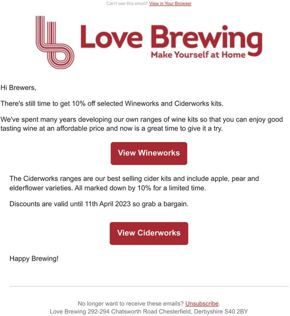 One Week To Go For 10% Off Wineworks and Ciderworks Kits!