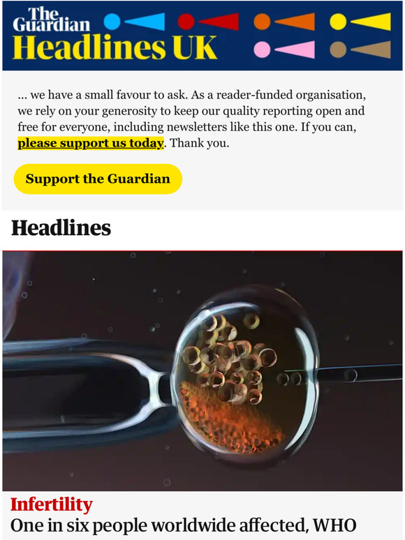 The Guardian: The Guardian Headlines: One in six people worldwide ...