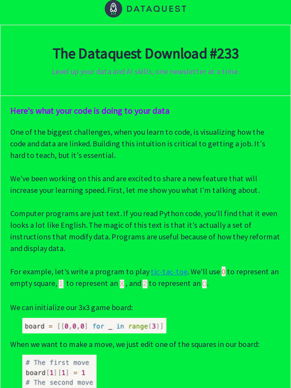DataQuest Here's what your code is doing to your data Milled