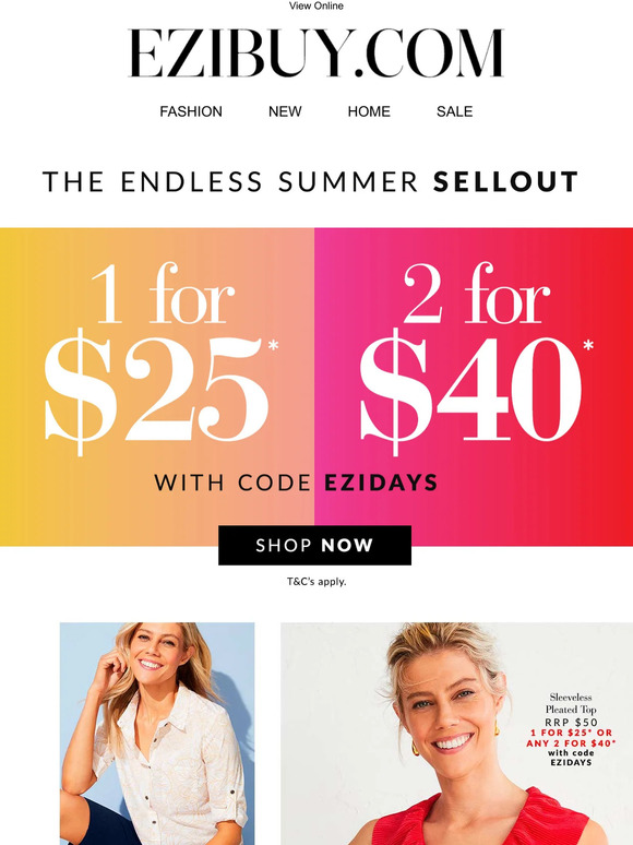 EziBuy: Huge $25* Sellout for Your Endless Summer! | Milled