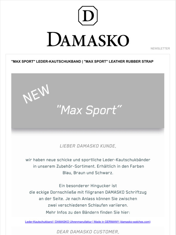 "Max Sport" Leder-Kautschukband | "Max Sport" Leather rubber strap