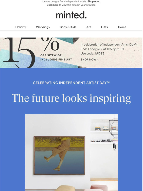 Minted Inside your 15 off code + a new collection. Milled