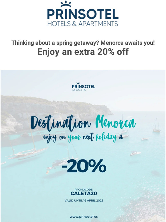Still without your getaway to Menorca? You're still on time!😉