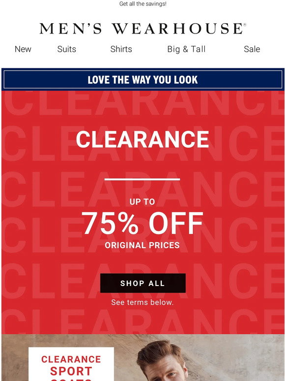 Men's Wearhouse SPORT COATS starting at 99.99 Milled