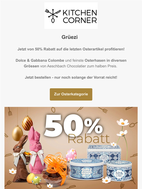 50 Prozent auf Osterartikel