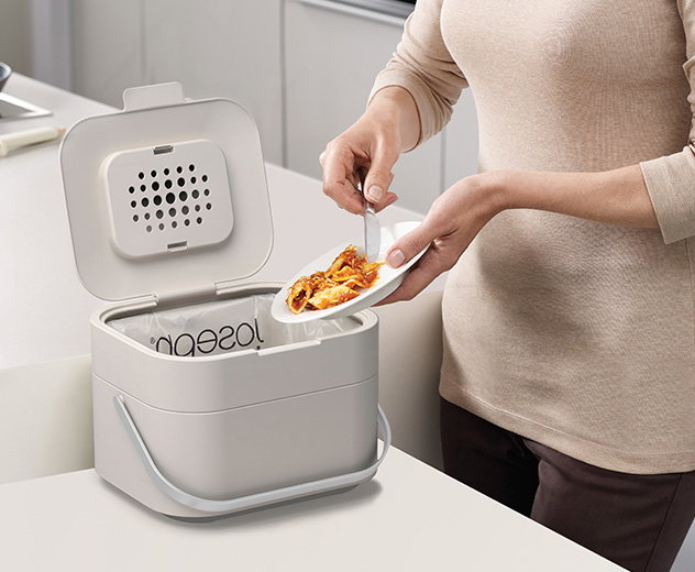 Stack 4L Food Waste Caddy - Stone