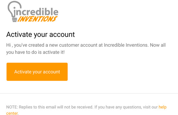 Customer account activation
