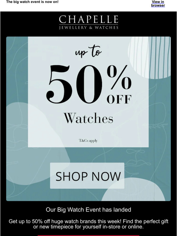 Up to 50% off big brand watches