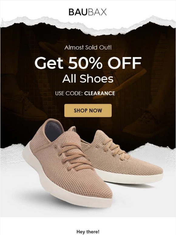 Final markdowns on Baubax shoes - 50% off all remaining pairs
