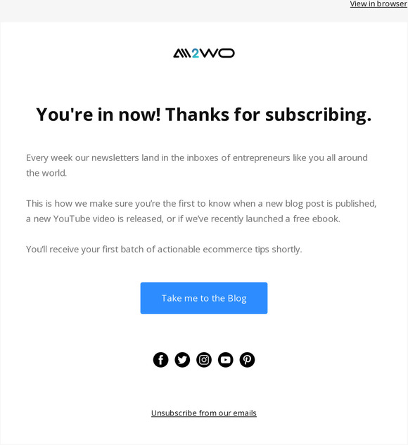 You've subscribed – YES!