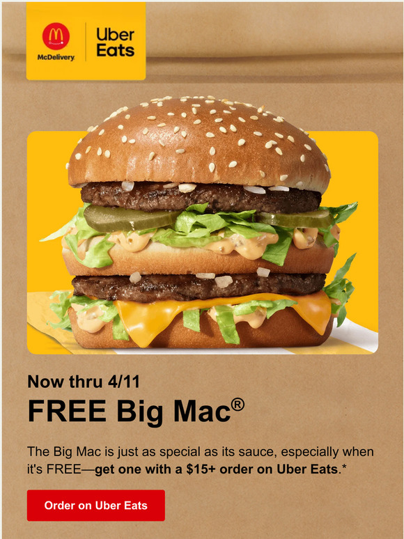 McDonald's FREE Big Mac®, special delivery 🍔 Milled