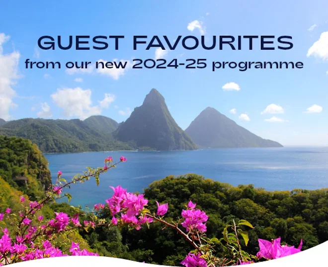 Sail by St Lucia’s pitons aboard Borealis