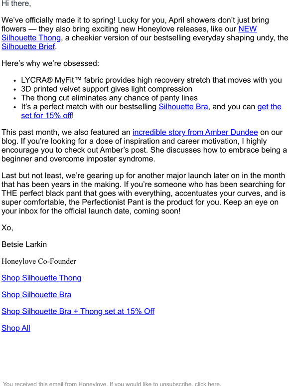 Honeylove Exciting new releases for spring Milled