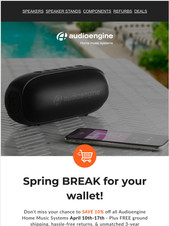 Audio Engine Spring BREAK for your wallet! Save 10 on ANY Home Music System, up to 70 in