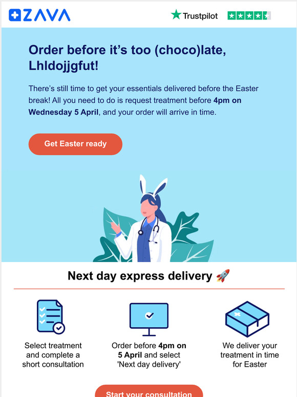Last chance for Easter delivery, —! 🐰🚚