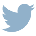 Twitter logo made up of a a flying bird with its beak open.