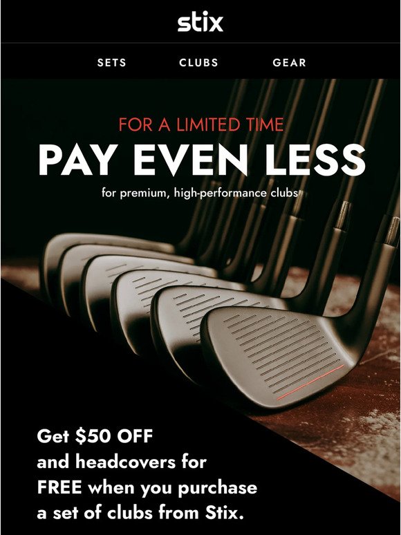 $50 OFF & FREE Headcovers For Club Sets