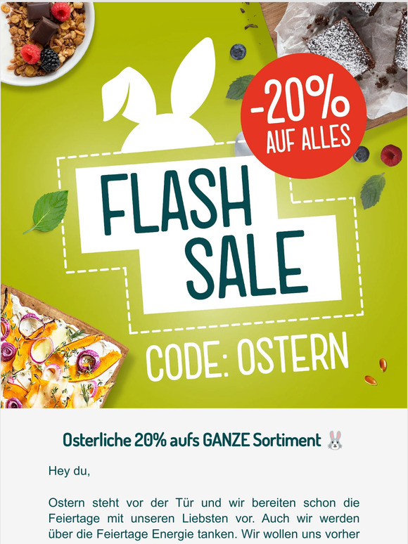 NUR HEUTE 20% im Oster FLASH SALE 😍