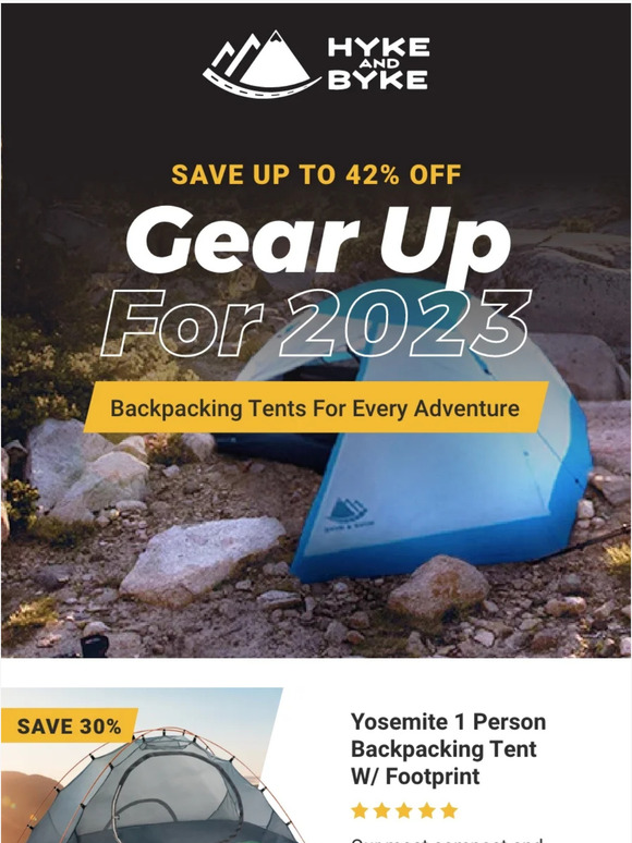 Save BIG on all Backpacking Tents ⛺ - up to 42% off!