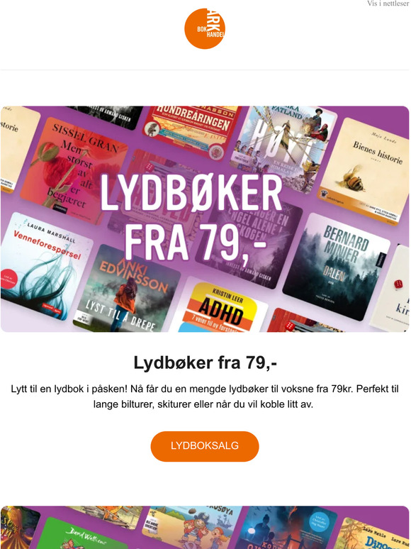 En mengde lydbøker og e-bøker fra 79 kr!