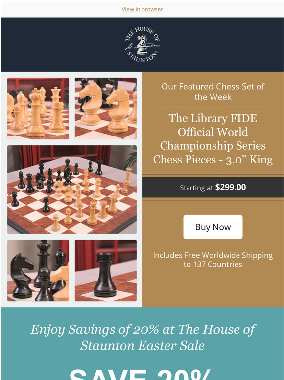 FIDE Official World Championship of Chess Series Pieces-3.75 King