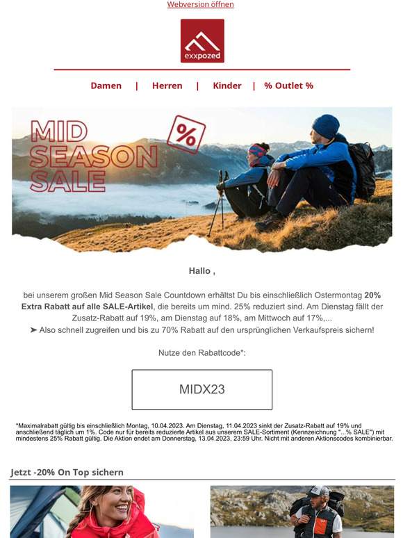 🐣 Osterrabatte: -20 % EXTRA im Mid Season Sale Countdown