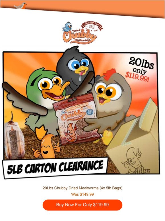Save $30 on our 5Lb Carton Clearance