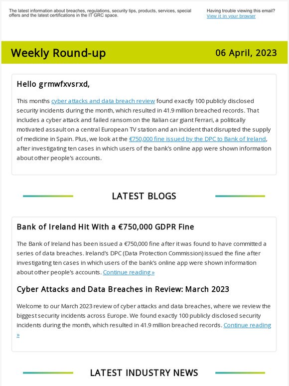 Bank of Ireland Hit With a €750,000 GDPR Fine