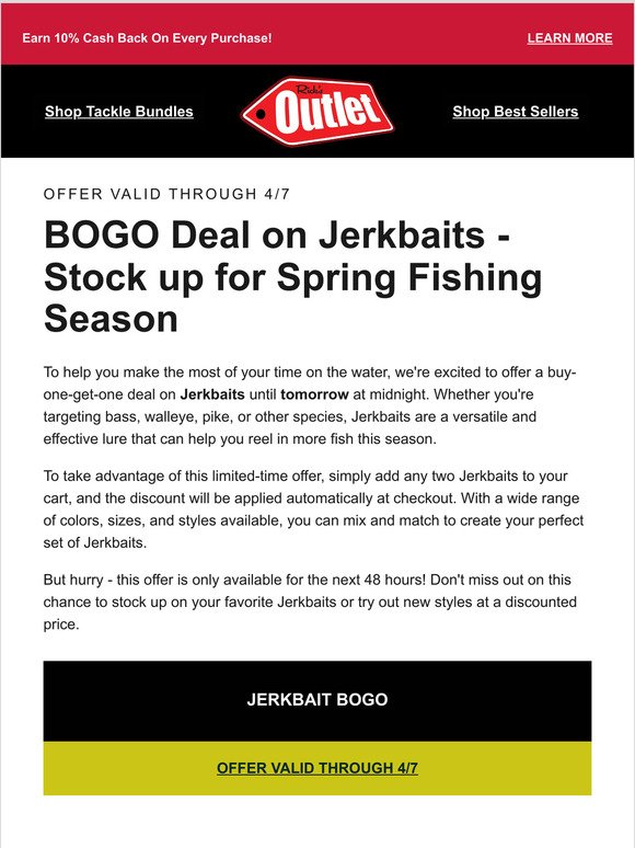 BOGO Deal on Jerkbaits - Stock up for Spring Fishing Season