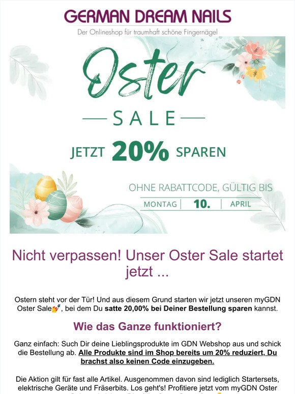 Es geht los: myGDN Oster Sale mit bis zu 20% Rabatt 🐰