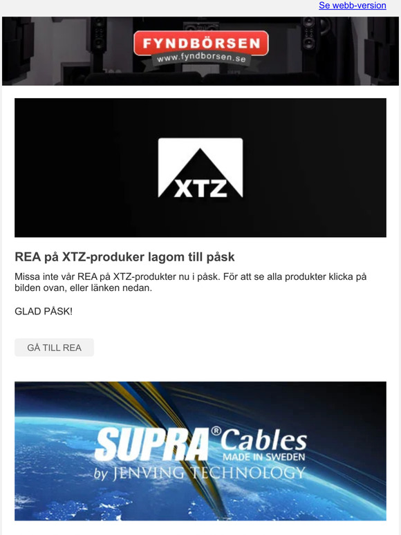 REA på XTZ och SUPRA Cables