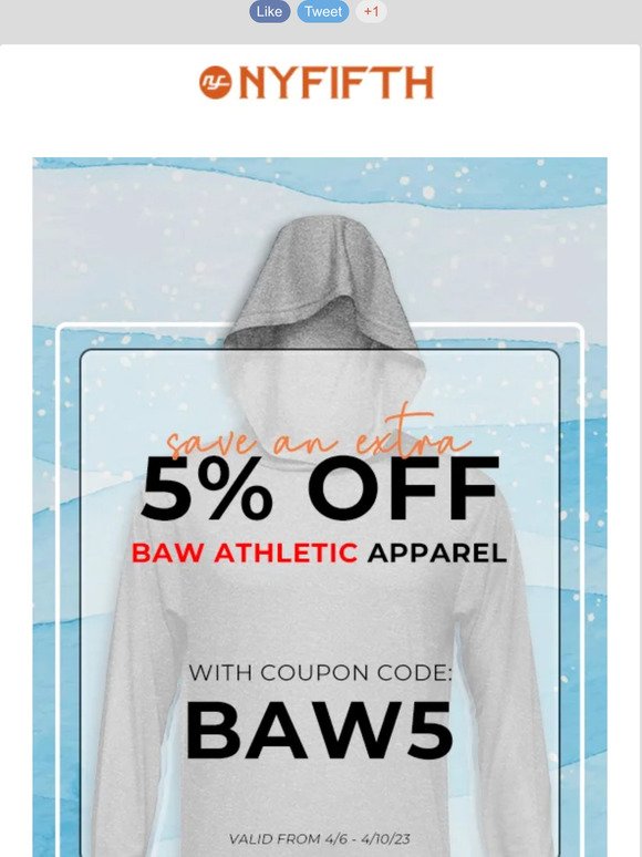 😎 Spring Sale Continues with BAW Athletic Wear!