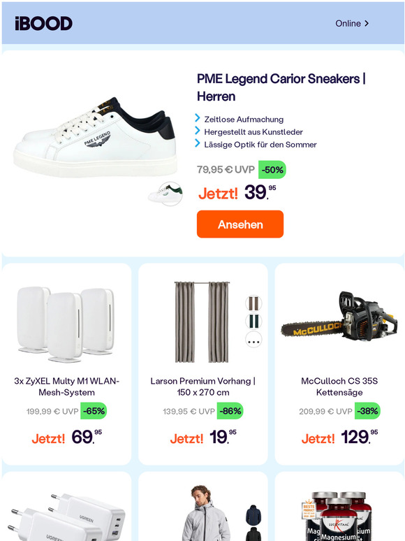 IBood NL: PME Legend Carior Sneakers | Herren -50% | 3x ZyXEL Multy M1 ...