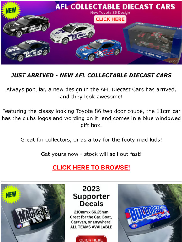 AFL Footy Shop 🚗AFL Collectable Die Cast Cars new design in stock