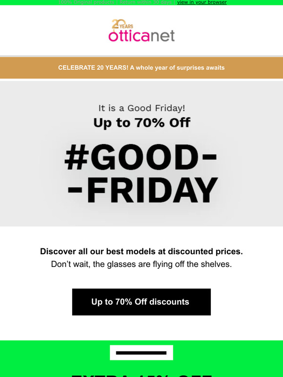 Good Friday: up to 70% Off! Top models, top offers!