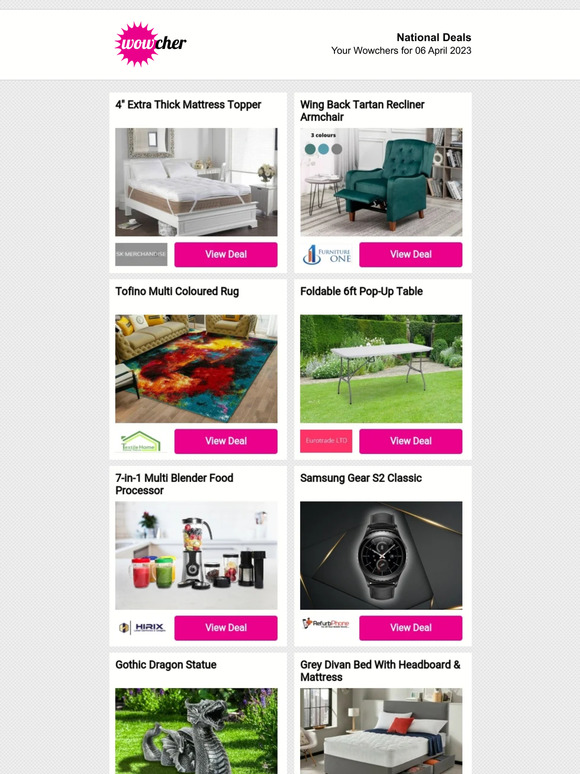 wowcher Email Newsletters Shop Sales Discounts and Coupon Codes