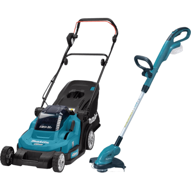 Makita DLM432CT2 + Makita DUR181Z inclusief 5 Ah accu (4x)