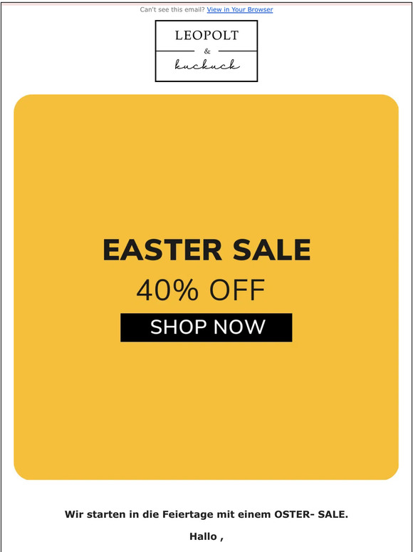 40% EASTER SALE 🐰