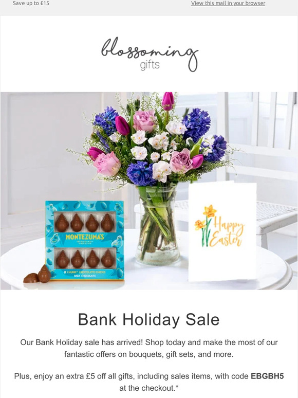 Bank Holiday Sale - Extra £5 off Sales Items