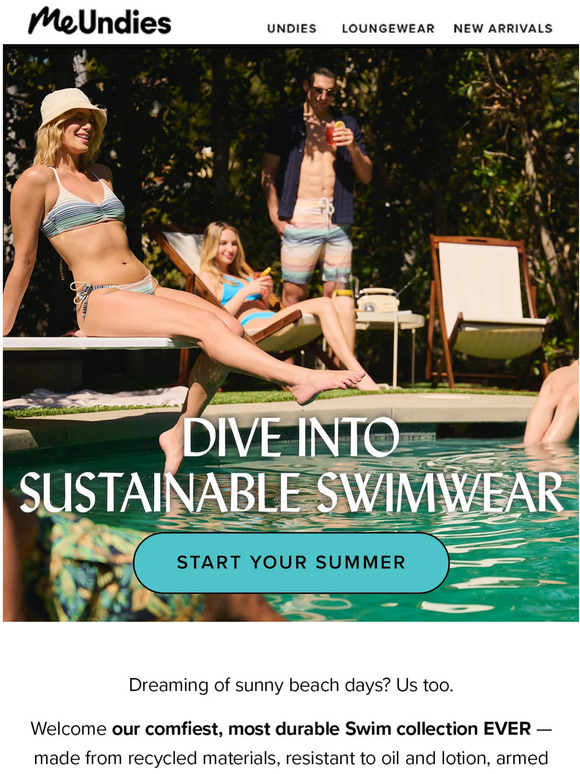 MeUndies New Summer, NEW Sustainable Swim Milled