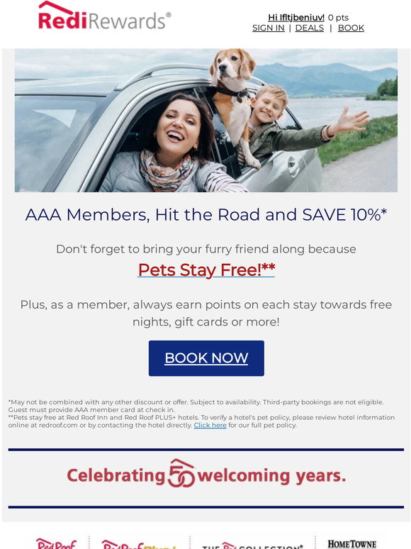 Red Roof: -your new benefits as a RediRewards Member awaits | Milled