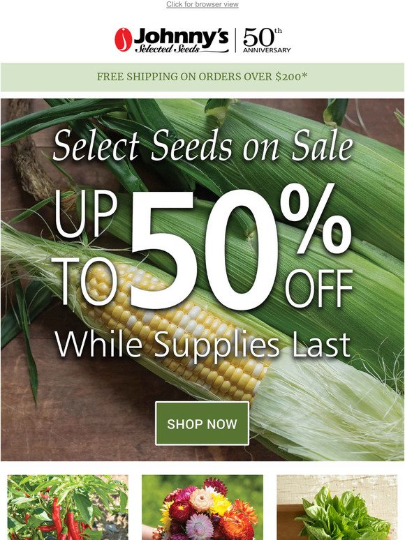 Sale — Up to 50% Off on Seeds!