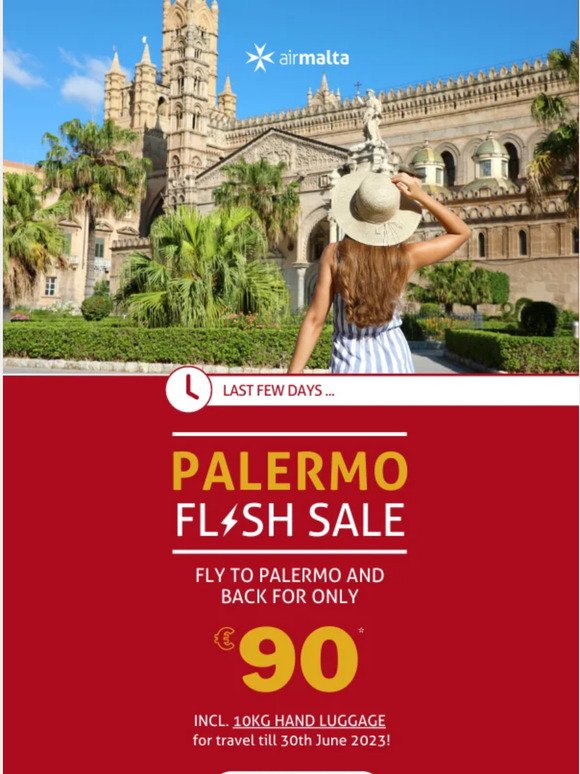 📢 Palermo Flash Sale | From €‎90 return! ✈