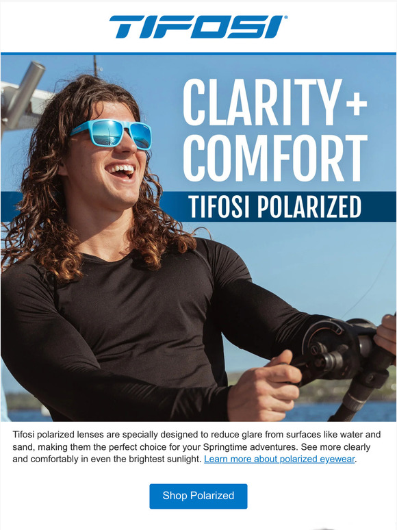 Clarity + Comfort in Tifosi Polarized Eyewear