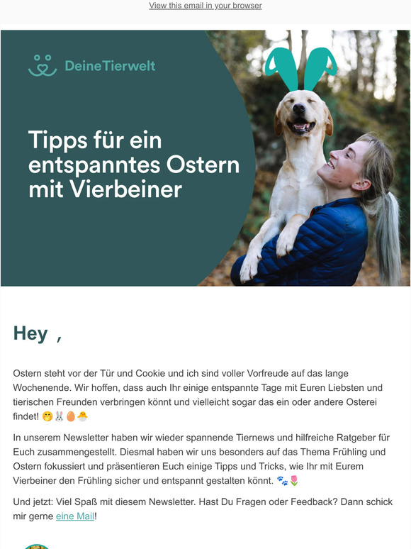 Cookie und ich wünschen Dir frohe Ostern! 🐶🌷🌼